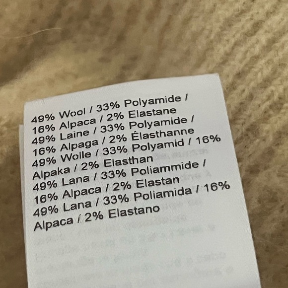 Just Female Light Yellow Rebelo Wool Alpaca Pearl V Neck Cardigan Sweater Large - Picture 10 of 10